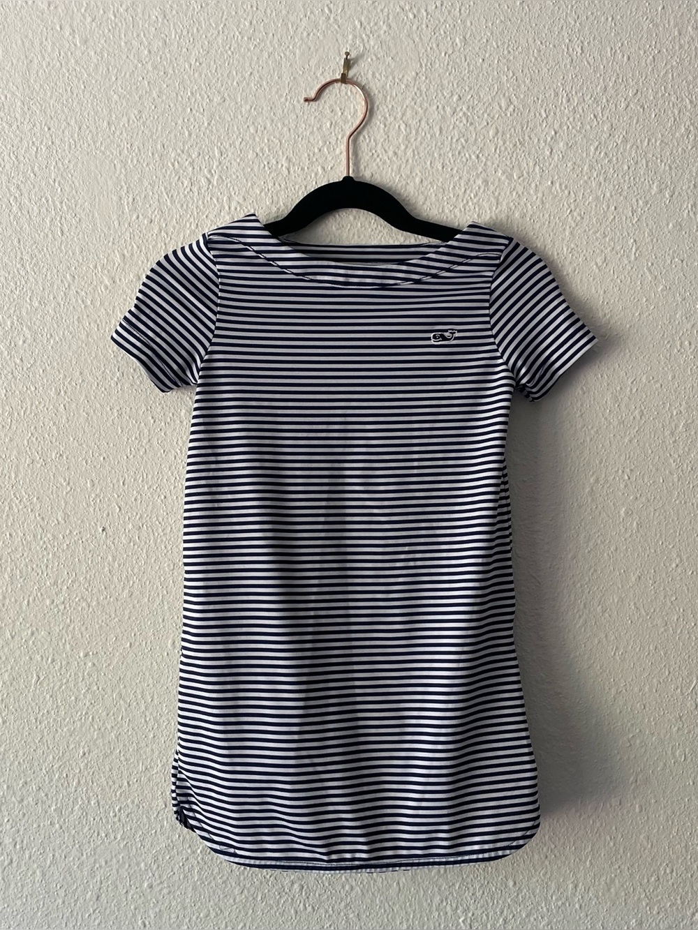 Vineyard Vines Girls 3T Sankaty Performance Dress Navy White Stripe Whale